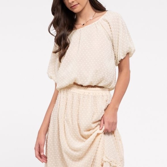 HOST ✅ BLU PEPPER 2 PIECE Boho Swiss Dot Top & Skirt Set - Picture 2 of 16